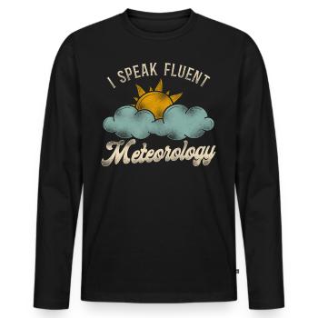 Météorologue Prévisions météorologiques - T-shirt manches longues Premium bio Homme - noir - Devant - Nico (187cm)