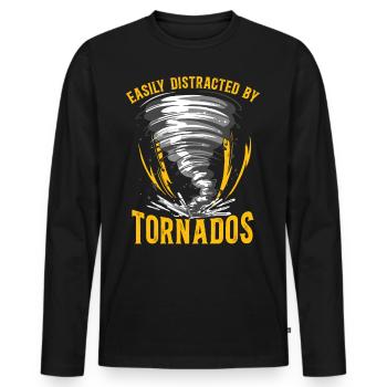 Storm Chaser Hurricane Meteorology - Männer Premium Bio Langarmshirt - Schwarz - Vorne - Nico (187cm)