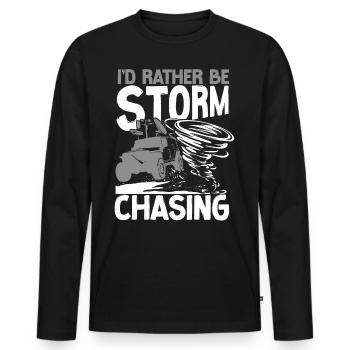 Storm Chaser Hurricane Meteorology - Männer Premium Bio Langarmshirt - Schwarz - Vorne - Nico (187cm)
