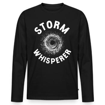 Storm Chaser Hurricane Meteorology - Männer Premium Bio Langarmshirt - Schwarz - Vorne - Nico (187cm)