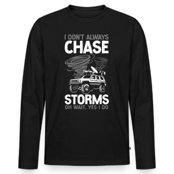 Storm Chaser Hurricane Meteorology - Männer Premium Bio Langarmshirt - Schwarz - Vorne - Nico (187cm)