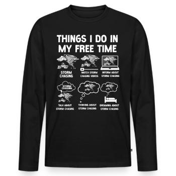 Storm Chaser Hurricane Meteorology - Männer Premium Bio Langarmshirt - Schwarz - Vorne - Nico (187cm)
