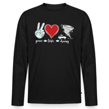 Storm Chaser Hurricane Meteorology - Männer Premium Bio Langarmshirt - Schwarz - Vorne - Nico (187cm)