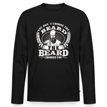 Vous ne choisissez pas la barbe que la barbe vous choisit - T-shirt manches longues Premium bio Homme - noir - Devant - Nico (187cm)
