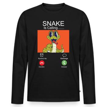 Serpent Serpent Téléphone Affichage Serpent - T-shirt manches longues Premium bio Homme - noir - Devant - Nico (187cm)