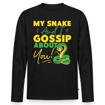 Serpent Serpent Mon Serpent Et Moi - T-shirt manches longues Premium bio Homme - noir - Devant - Nico (187cm)