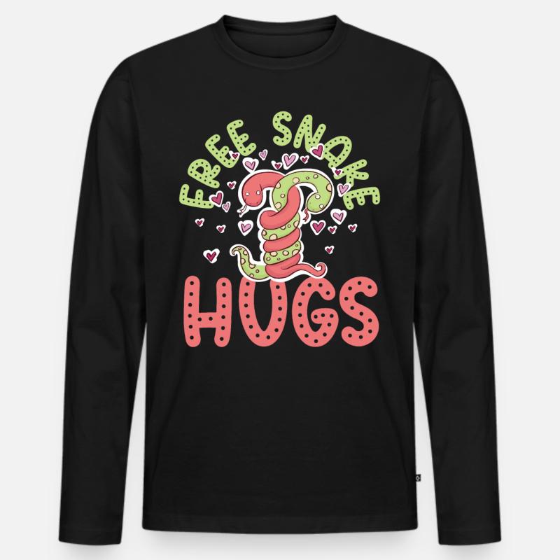 Snake Serpent Free Snake Hugs - Männer Premium Bio Langarmshirt - Schwarz