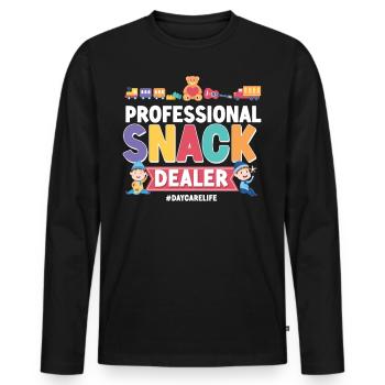 Fournisseur de services de garde d’enfants Enseignant - T-shirt manches longues Premium bio Homme - noir - Devant - Nico (187cm)