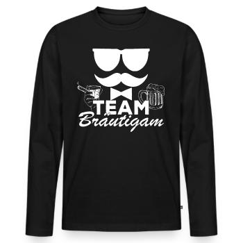 Heiraten JGA Bier Trinken Saufen Bräutigam - Männer Premium Bio Langarmshirt - Schwarz - Vorne - Nico (187cm)