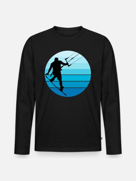 Kitesurfing Kiteboarding Kiteboarder Kitesurf - Men's Premium Organic Long Sleeve Shirt - black