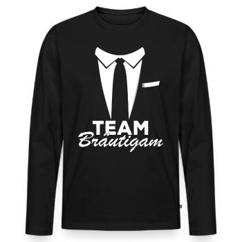 Heiraten JGA Bier Trinken Saufen Bräutigam - Männer Premium Bio Langarmshirt - Schwarz - Vorne - Nico (187cm)