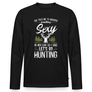 Buck Deer Hunting Hunter Vintage - T-shirt manches longues Premium bio Homme - noir - Devant - Nico (187cm)