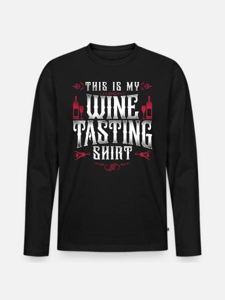 Sommelier Wine Drinking Tasting - Men's Premium Organic Long Sleeve Shirt - black