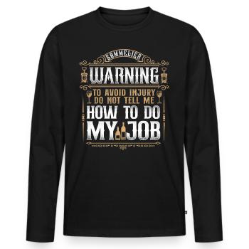 Sommelier Wine Drinking Tasting - Men's Premium Organic Long Sleeve Shirt - black - Front - Nico (187cm)