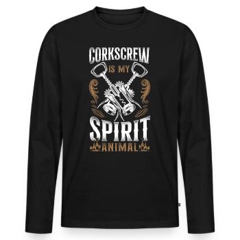 Dégustation de vin de sommelier - T-shirt manches longues Premium bio Homme - noir - Devant - Nico (187cm)
