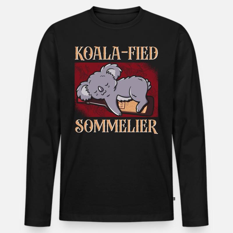 Sommelier Wine Drinking Tasting - Männer Premium Bio Langarmshirt - Schwarz