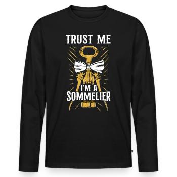 Sommelier Wine Drinking Tasting - Männer Premium Bio Langarmshirt - Schwarz - Vorne - Nico (187cm)