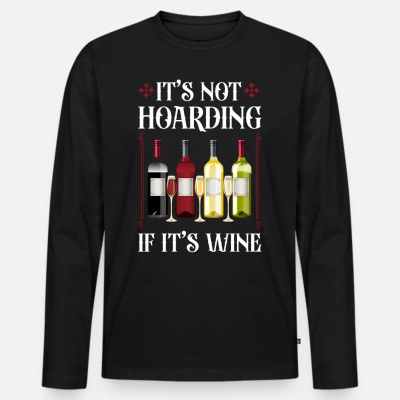 Sommelier Wine Drinking Tasting - Männer Premium Bio Langarmshirt - Schwarz