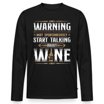Sommelier Wine Drinking Tasting - Männer Premium Bio Langarmshirt - Schwarz - Vorne - Nico (187cm)