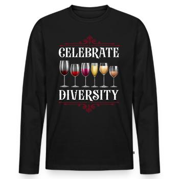 Sommelier Wine Drinking Tasting - Männer Premium Bio Langarmshirt - Schwarz - Vorne - Nico (187cm)