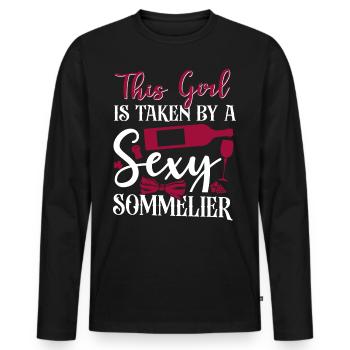 Sommelier Wine Drinking Tasting - Männer Premium Bio Langarmshirt - Schwarz - Vorne - Nico (187cm)