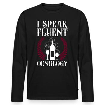 Sommelier Dégustation de vins i - T-shirt manches longues Premium bio Homme - noir - Devant - Nico (187cm)