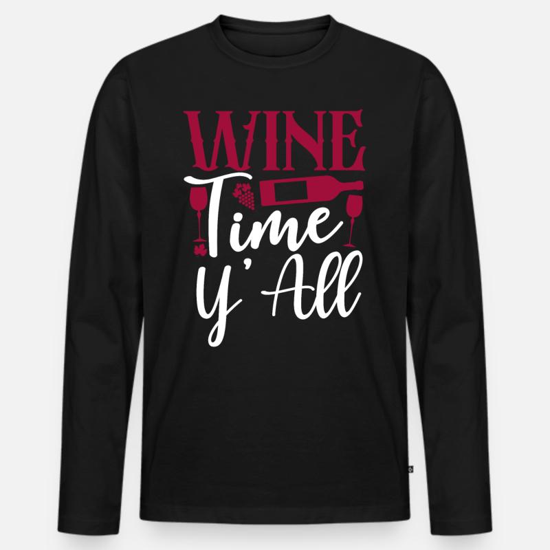 Sommelier Wine Drinking Tasting - Männer Premium Bio Langarmshirt - Schwarz