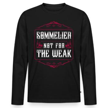 Dégustation de vin de sommelier - T-shirt manches longues Premium bio Homme - noir - Devant - Nico (187cm)