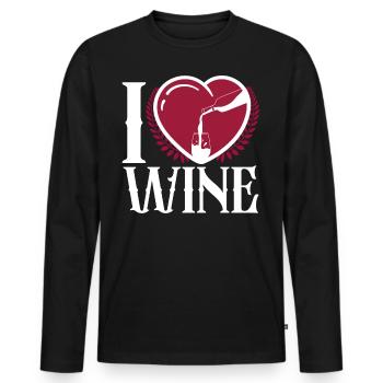 Sommelier Wine Drinking Tasting - Männer Premium Bio Langarmshirt - Schwarz - Vorne - Nico (187cm)