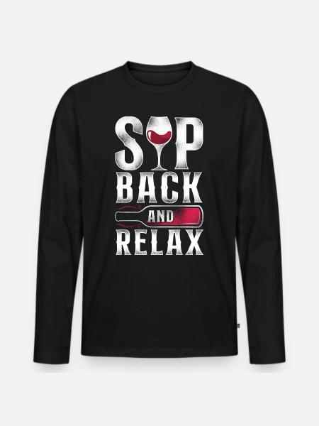 Sommelier Wine Drinking Tasting - Men's Premium Organic Long Sleeve Shirt - black