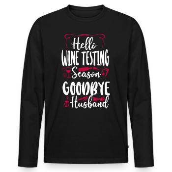 Sommelier Wine Drinking Tasting - Männer Premium Bio Langarmshirt - Schwarz - Vorne - Nico (187cm)