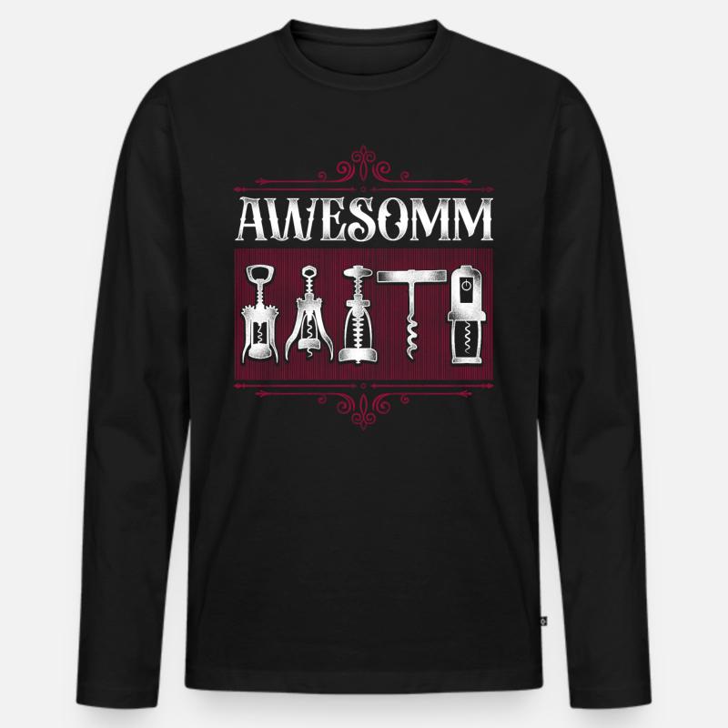 Sommelier Wine Drinking Tasting - Männer Premium Bio Langarmshirt - Schwarz