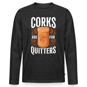 Sommelier Wine Drinking Tasting - Men's Premium Organic Long Sleeve Shirt - heather anthracite - Front - Nico (187cm)