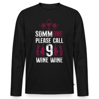Sommelier Wine Drinking Tasting - Männer Premium Bio Langarmshirt - Schwarz - Vorne - Nico (187cm)