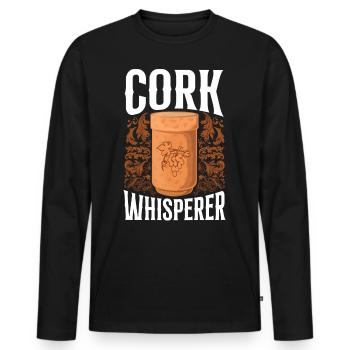 Dégustation de vin de sommelier - T-shirt manches longues Premium bio Homme - noir - Devant - Nico (187cm)