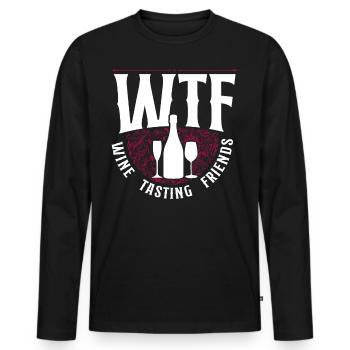 Sommelier Wine Drinking Tasting - Männer Premium Bio Langarmshirt - Schwarz - Vorne - Nico (187cm)