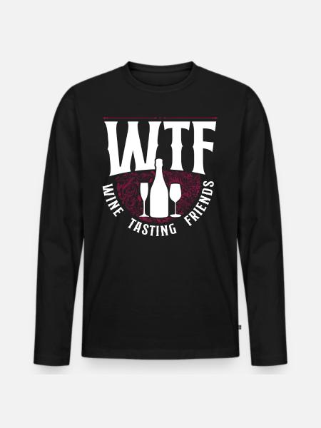 Sommelier Wine Drinking Tasting - Men's Premium Organic Long Sleeve Shirt - black
