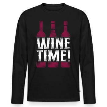 Sommelier Wine Drinking Tasting - Männer Premium Bio Langarmshirt - Schwarz - Vorne - Nico (187cm)
