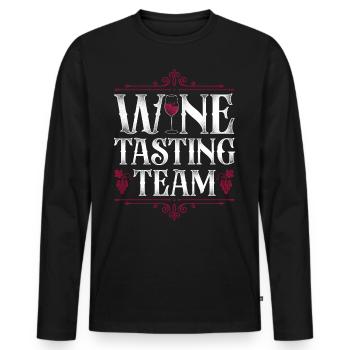 Sommelier Wine Drinking Tasting - Männer Premium Bio Langarmshirt - Schwarz - Vorne - Nico (187cm)