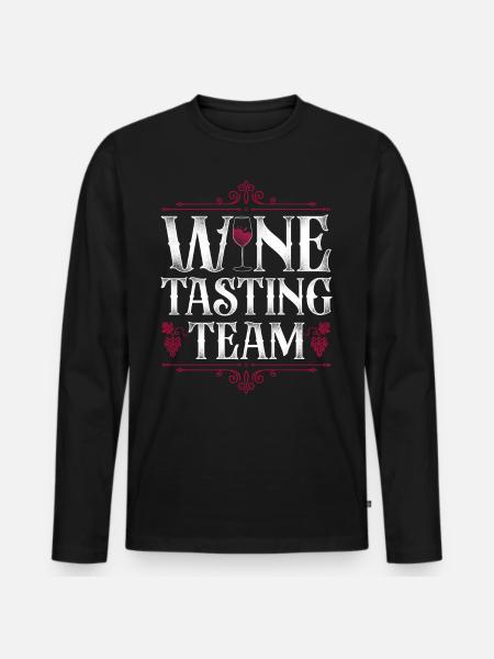 Sommelier Wine Drinking Tasting - Men's Premium Organic Long Sleeve Shirt - black
