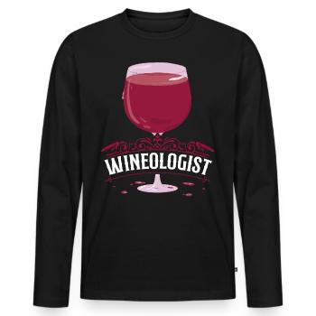 Sommelier Wine Drinking Tasting - Männer Premium Bio Langarmshirt - Schwarz - Vorne - Nico (187cm)