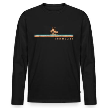 Sommelier Wine Drinking Tasting - Männer Premium Bio Langarmshirt - Schwarz - Vorne - Nico (187cm)