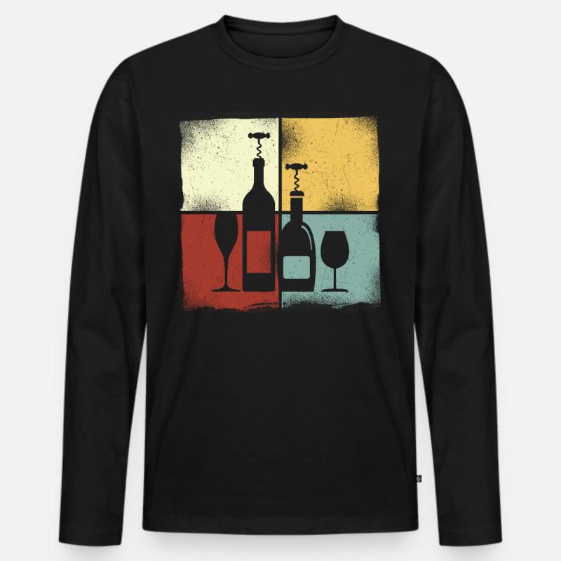 Sommelier Wine Drinking Tasting - Männer Premium Bio Langarmshirt - Schwarz
