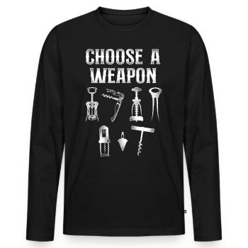 Sommelier Wine Drinking Tasting - Männer Premium Bio Langarmshirt - Schwarz - Vorne - Nico (187cm)