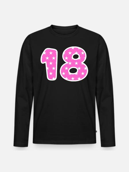 Numéro 18 - T-shirt manches longues Premium bio Homme - noir