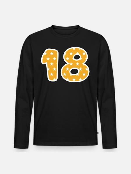 Numéro 18 - T-shirt manches longues Premium bio Homme - noir
