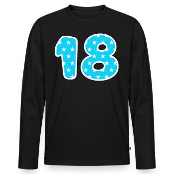 Eighteen - Men's Premium Organic Long Sleeve Shirt - black - Front - Nico (187cm)