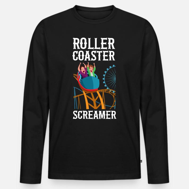 Roller Coaster Roller Coaster - T-shirt manches longues Premium bio Homme - noir