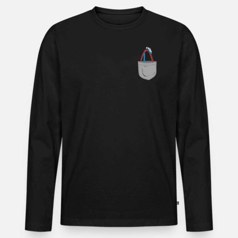 Roller Coaster Pocket - Männer Premium Bio Langarmshirt - Schwarz