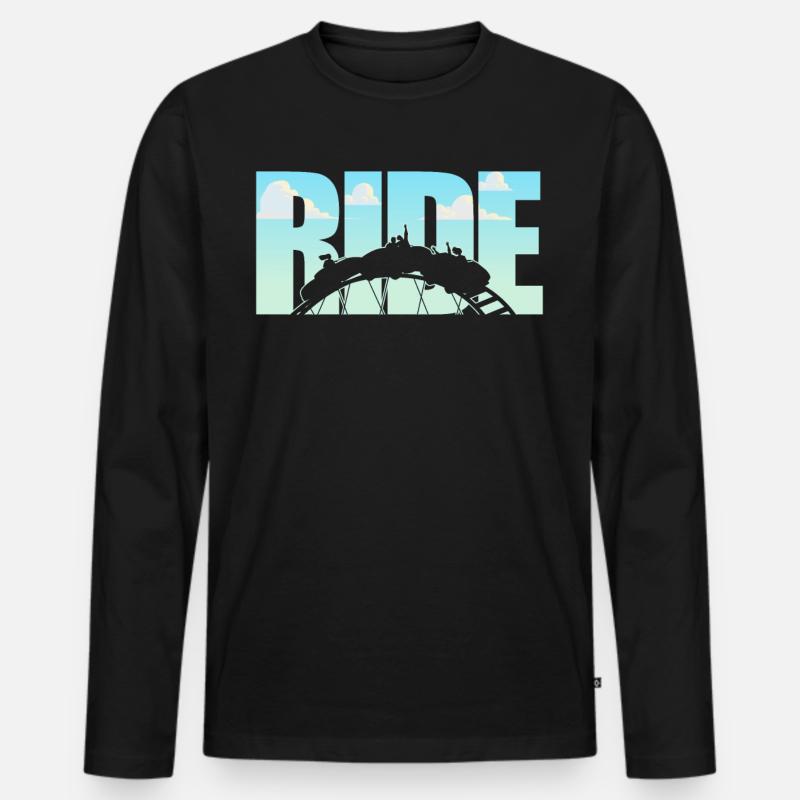 Roller Coaster Ride - Männer Premium Bio Langarmshirt - Schwarz